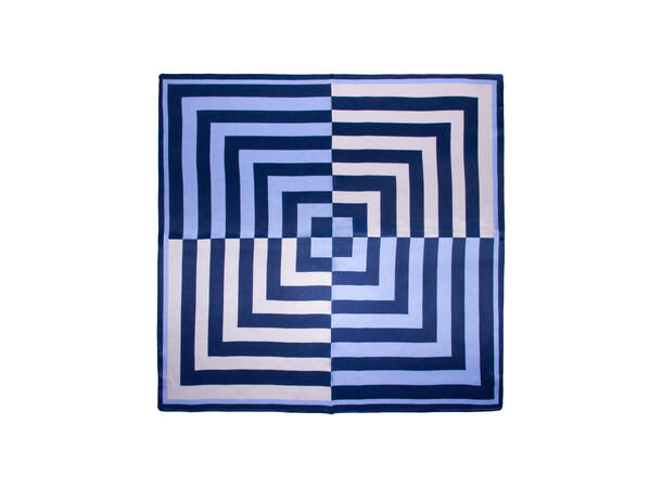 Skjerf geometrisk SILKE 65x65cm blå 