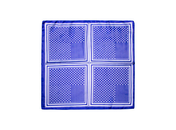 Skjerf m/firkanter 70x70 blå 