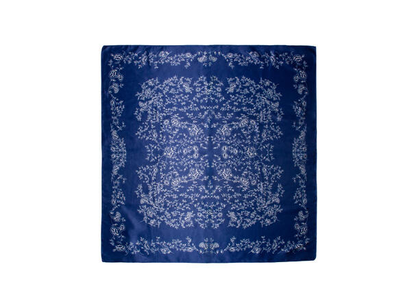 Skjerf m/grener 70x70 blå 