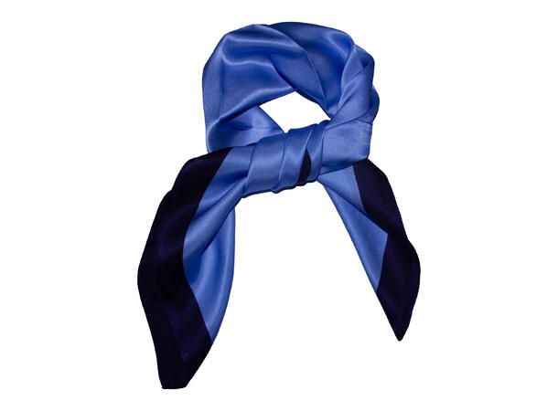 Skjerf m/kant SILKE 70x70 navy m/blå 