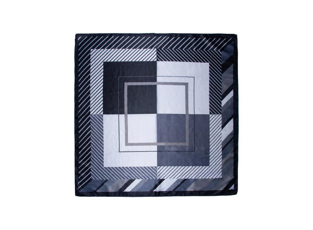 Skjerf m/kasser 70x70cm grå 