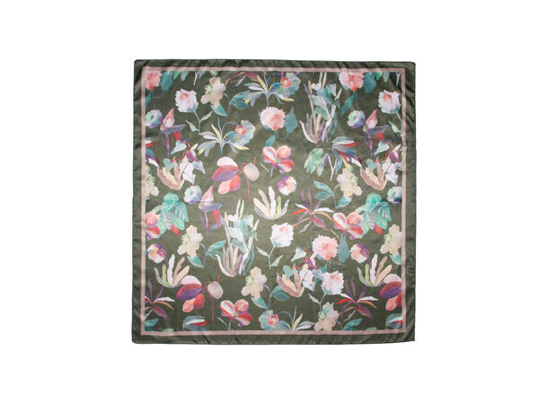 Skjerf monet 70x70cm grønn 