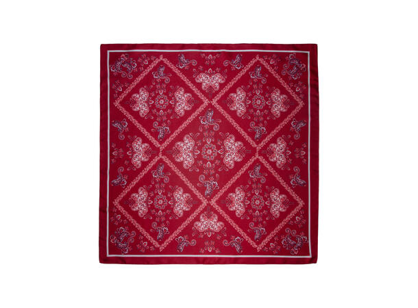 Skjerf multi paisley 70x70cm vinrød 