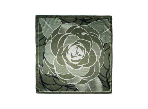 Skjerf mønstert 70x70 grønn 