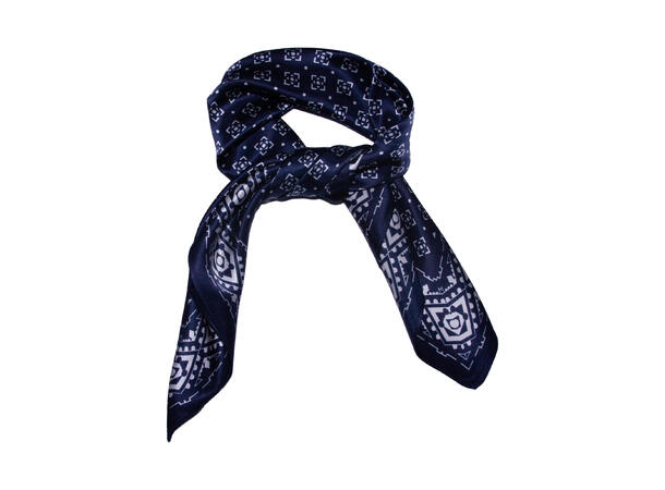 Skjerf mønstert SILKE 70x70 navy 