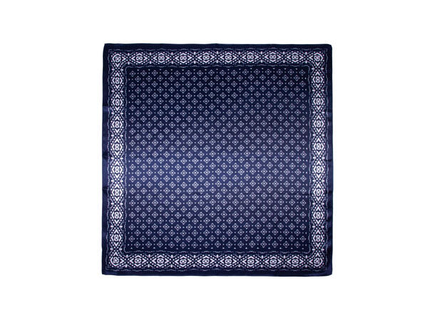 Skjerf mønstert SILKE 70x70 navy 