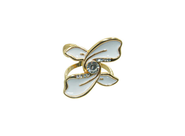 Skjerf ring blomst gull 