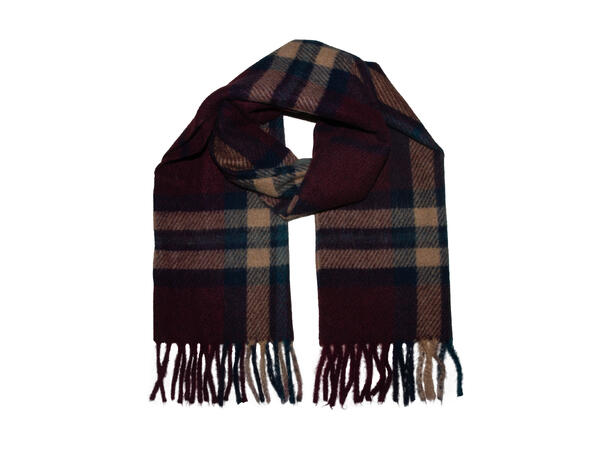 Skjerf rutet 40x180 vinrød Høst26 