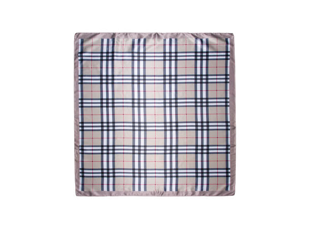 Skjerf rutet 70x70 beige 