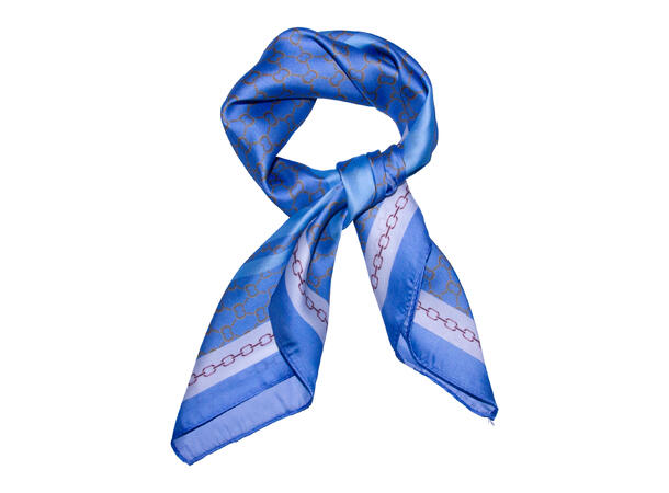 Skjerf småmønstert 70x70 lys blå 