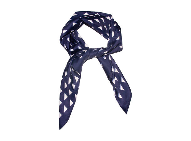 Skjerf småmønstret 90x90 navy 