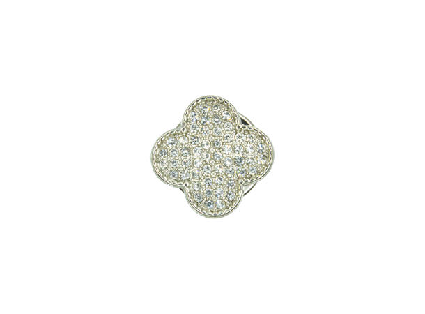 Skjorteknapp m/strass sølv 