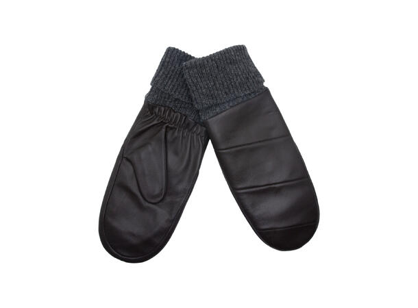 Vott dame skinn m/strikket cuff brun Høst26 