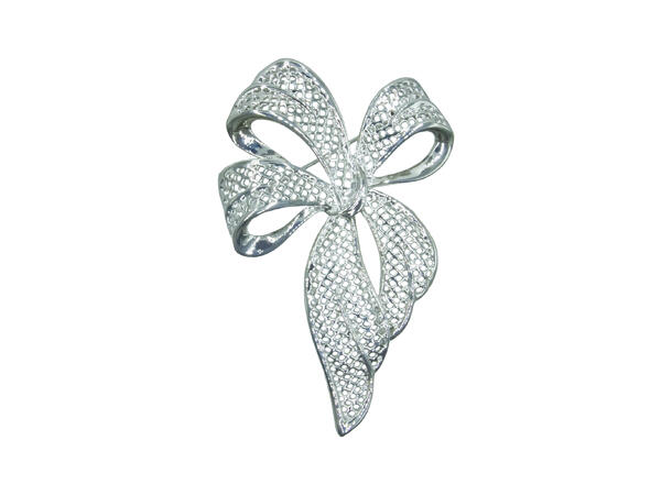 Brosje sløyfe sølv 