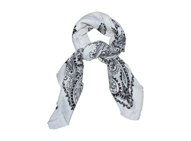 Dame skjerf paisley 110x110 hvit NEW 