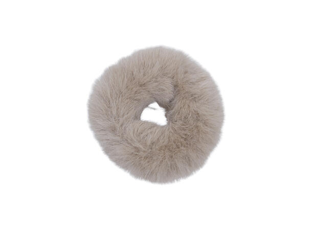 Hårstrikk "tynn fake fur" beige 