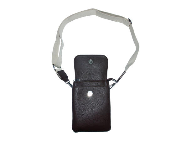 Mobilveske sølv m/offwite strap brun 