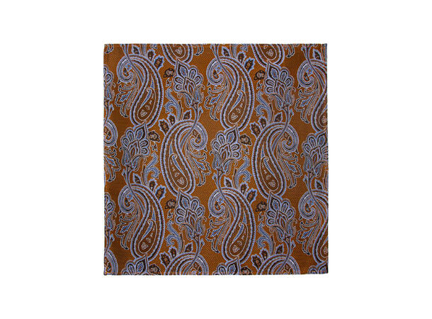 Santi 8cm silkeslips+lommetørkle prikket sett hengende cognac 