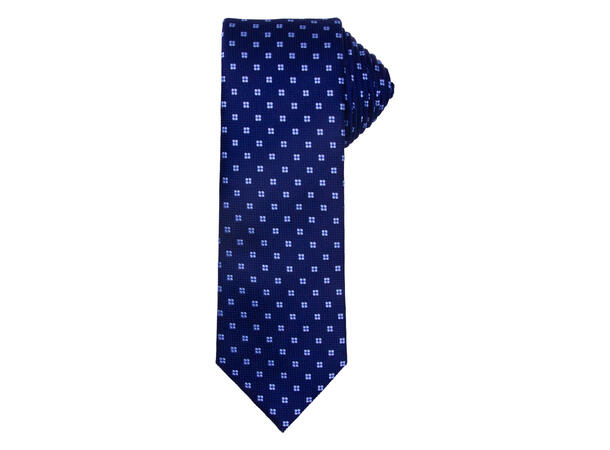 Santi silkeslips+lommetørkle mønstert* sett hengende navy 