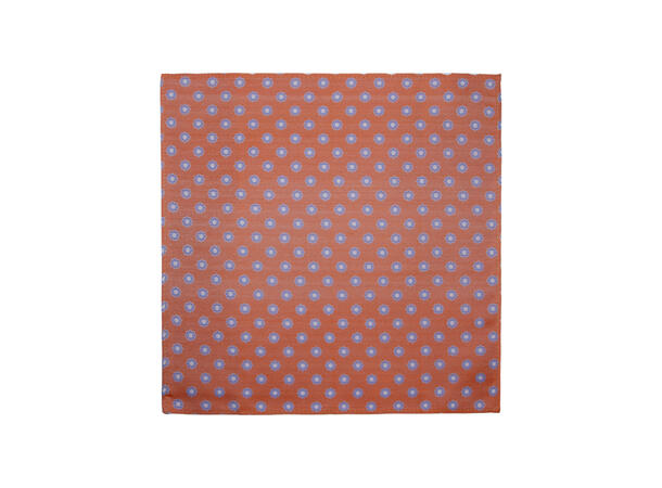 Santi silkeslips+lommetørkle mønstret* sett hengende oransje 