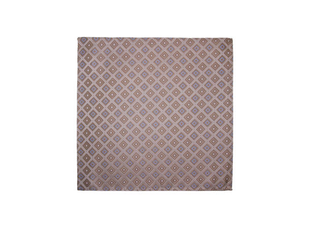 Santi silkeslips+lommetørkle mønstret sett hengende beige 