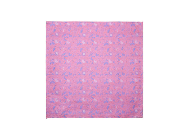 Santi silkeslips+lommetørkle mønstret sett hengende rosa 