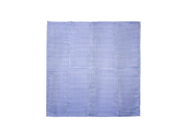 Santi silkeslips+lommetørkle mønstret sett hengende blå 