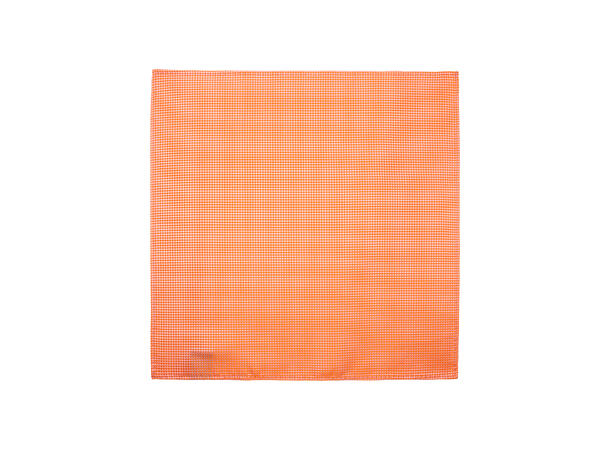 Santi silkeslips+lommetørkle mønstret sett hengende oransje 