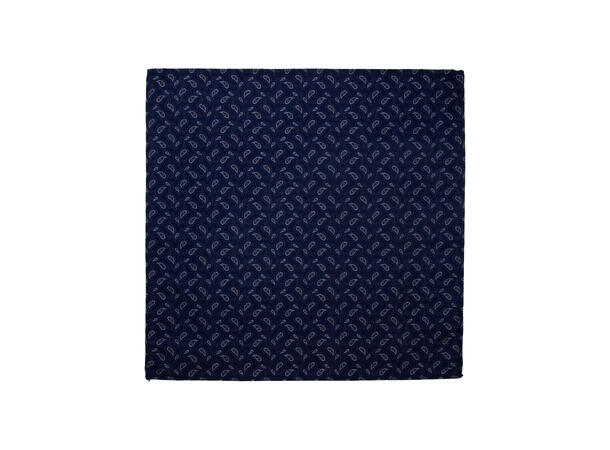 Santi silkeslips+lommetørkle mønstret sett hengende navy 