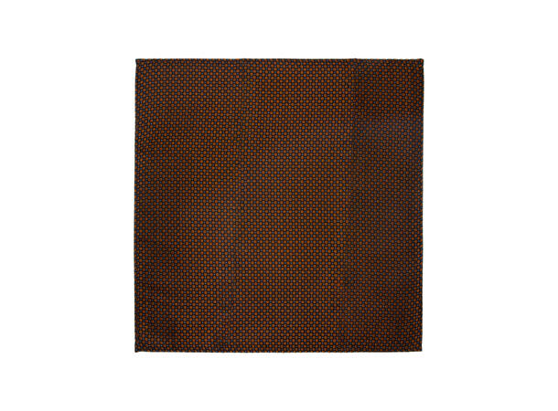 Santi silkeslips+lommetørkle mønstret sett hengende cognac 