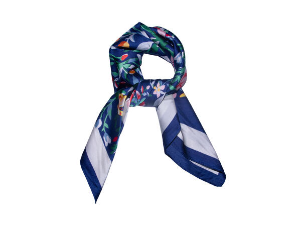 Skjerf "bunad-look" 70x70 blå* 