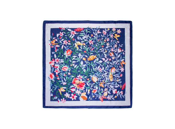 Skjerf "bunad-look" 70x70 blå* 