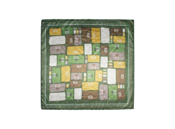 Skjerf "vesker" 70x70 grønn 
