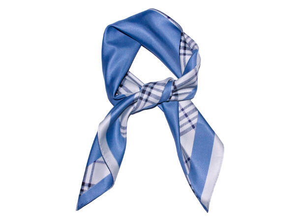 Skjerf dobbeltside rutet 70x70 blå 