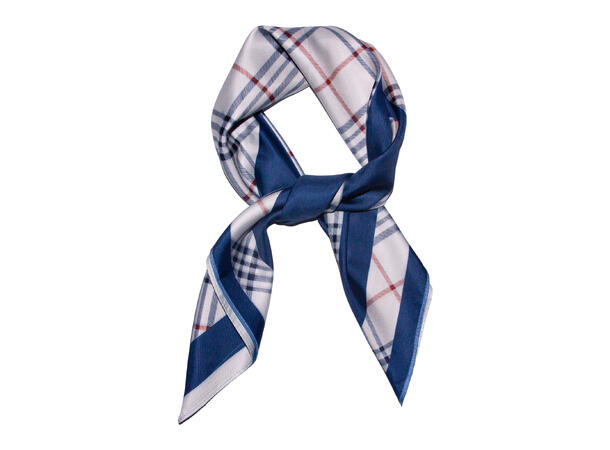 Skjerf dobbeltside rutet 70x70 blå 