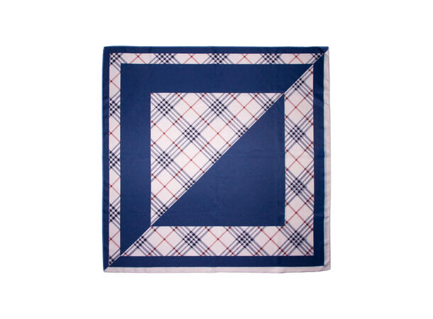 Skjerf dobbeltside rutet 70x70 blå* 