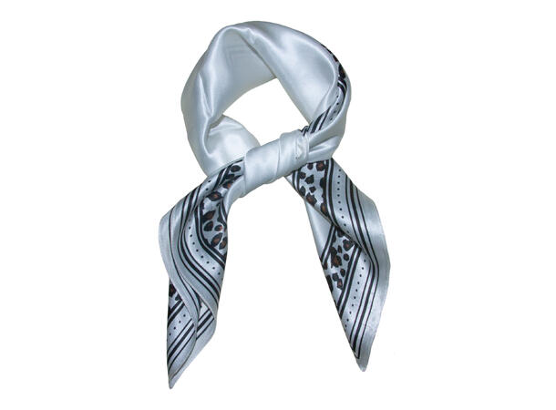 Skjerf dyreprint SILKE 70x70 hvit 