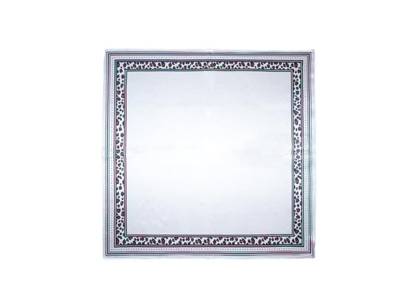 Skjerf dyreprint SILKE 70x70 hvit 