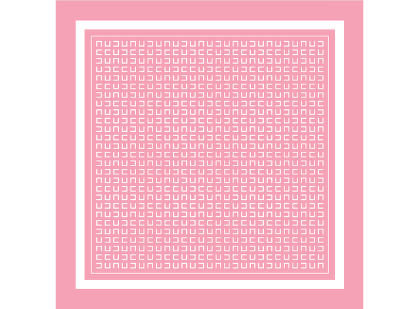 Skjerf enkel mønster 70x70 rosa 