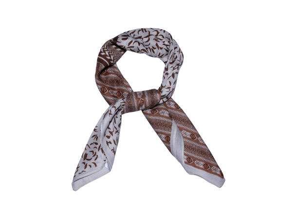 Skjerf halvprint 68x68cm beige 