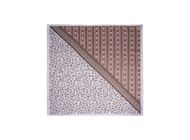 Skjerf halvprint 68x68cm beige 