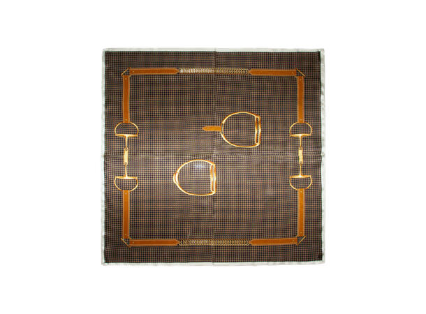 Skjerf m/hestemotiv 70x70cm brun* 