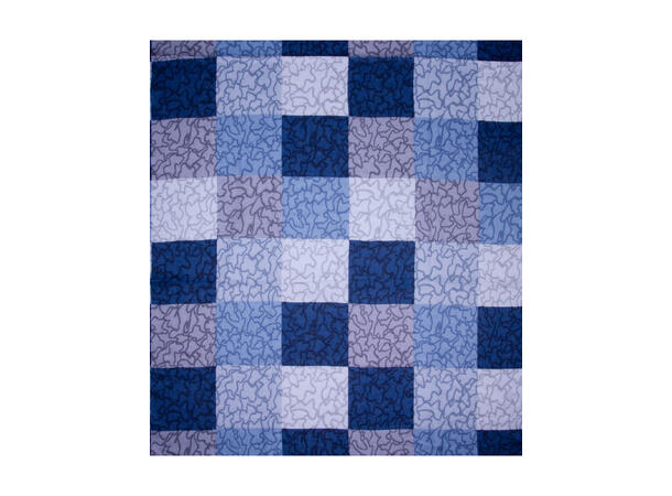 Skjerf mønstret 90x180cm blå 