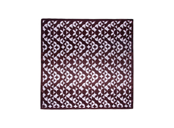 Skjerf mønstret SILKE 70x70cm brun 