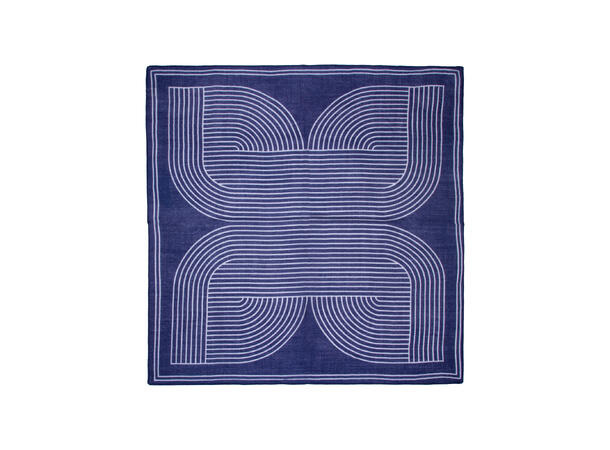 Skjerf mønstret Ull 70x70 navy 