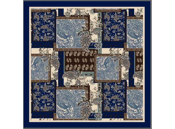 Skjerf paisley 70x70 NEW Navy 