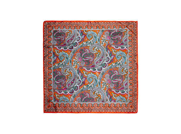 Skjerf paisley 70x70 oransje 