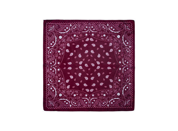 Skjerf paisley 70x70cm vinrød* 