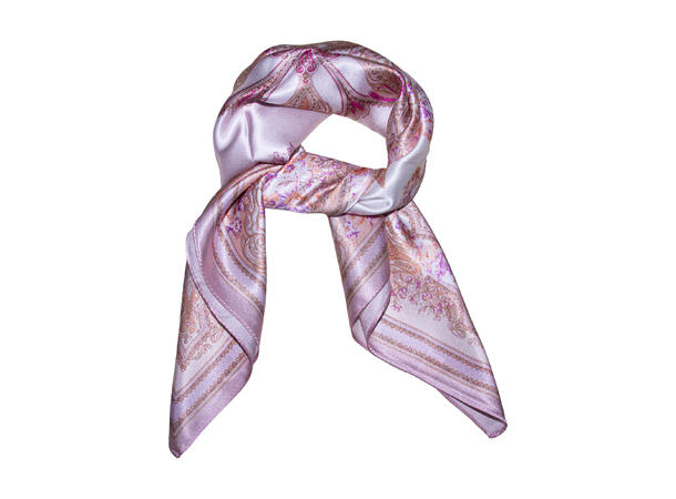 Skjerf paisley SILKE 70x70 rosa 