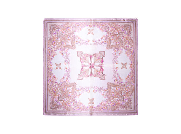 Skjerf paisley SILKE 70x70 rosa 